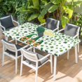 thumbnail image 2 of St. Patrick's Day Table Cloths for 3 Foot Rectangle Tables, Green Leaf Gnomes Shamrock Clovers Patio Waterproof Elastic Fitted Tablecloths, Washable Rectangular Table Cover for Camping, 2 of 8