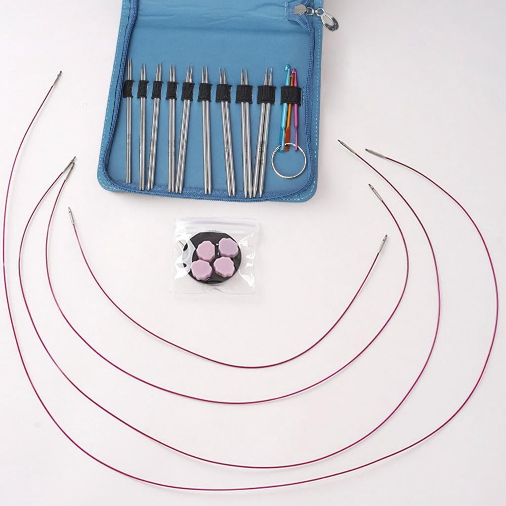 Youthyao Circular Knitting Needle Set with Crochet Hook, Zippered1eatherCase