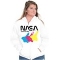 thumbnail image 3 of Retro NASA Worm Logo Space Shuttle Unisex Plus Size Zip Hoodie Brisco Brands 4X, 3 of 5