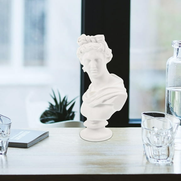 KONTONTY White Resin Sketch Resin Bust Figurine for Decorative Modern Home and Office Atmosphere