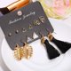 thumbnail image 3 of 6 pares de pendie de tuerca múltiples para mujer y niña, pendie grandes, regalo Hugo Aretes de borla múltiples, 3 of 10