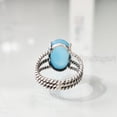 thumbnail image 5 of Natural Blue Chalcedony Ring, Blue Chalcedony Gemstone Ring, 3 Twisted Bohemian Band, 925 Sterling Silver, Womens Ring, Christmas, Thanksgiving, Handmade, Statement Jewelry, Natural Gemstone Ring, 5 of 7