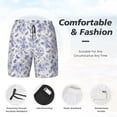thumbnail image 3 of Yiaed Floral Butterfly Print Mens Swim Trunks Bathing Suit Compression Liner Beach Swim Shorts Swimwear Quick Dry Zipper Pocket No-Chafing Board Short-X-Large, 3 of 6