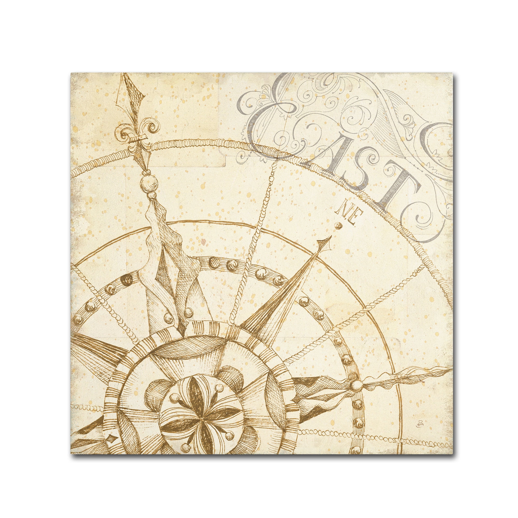 Trademark Fine Art "Coast to Coast Sepia III" Canvas Art by Daphne Brissonnet