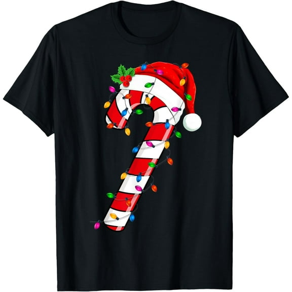 Premium model-Unisex-100% cotton-Christmas Candy Cane Santa Xmas Toddler Youth Women Men T-Shirt