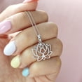 thumbnail image 4 of Open Lotus Flower Charm Necklace Pendant in 925 Sterling Silver Jewelry, 4 of 7
