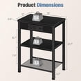 thumbnail image 5 of Bigleap 3-Tier End Table with Charging Station, Small Nightstand with AC Outlets & USB Ports for Small Spaces, Bedroom, Living Room, Black, 5 of 7