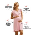 thumbnail image 3 of Ekouaer Womens Nursing/Delivery/Labor/Hospital Gown Nightdress Short Sleeve Maternity Nightgown with Snap, 3 of 7