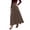 Coffee, variant on Skirts for Women Elegant Maxi Solid Color High Waist Flowy Long with Pockets Casual Plus Size Business Work Wine Skirt S
