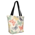 thumbnail image 2 of Kll Tote Bag For Women Butterfly Print Shopping Grocery Reusable Bags For Office School Shopping Travel, 2 of 8
