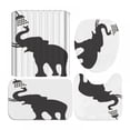 thumbnail image 2 of 4Pcs Elephant Shower Curtain Sets with 12 Hooks Bathroom Shower Curtain Toilet Mat Lid Rug,Bathroom Sets with Shower Curtain and Rugs and Accessories, 2 of 7