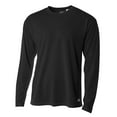 thumbnail image 2 of A4 Long Sleeve Birds-Eye Mesh Crew For Men in Black | N3253, 2 of 3