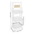 thumbnail image 2 of White Iron 45x45x136cm Three-Layer Snack Display Rack Wheeled Mobile Storage Rack Store Bookstore Storage Display Rack, 2 of 10