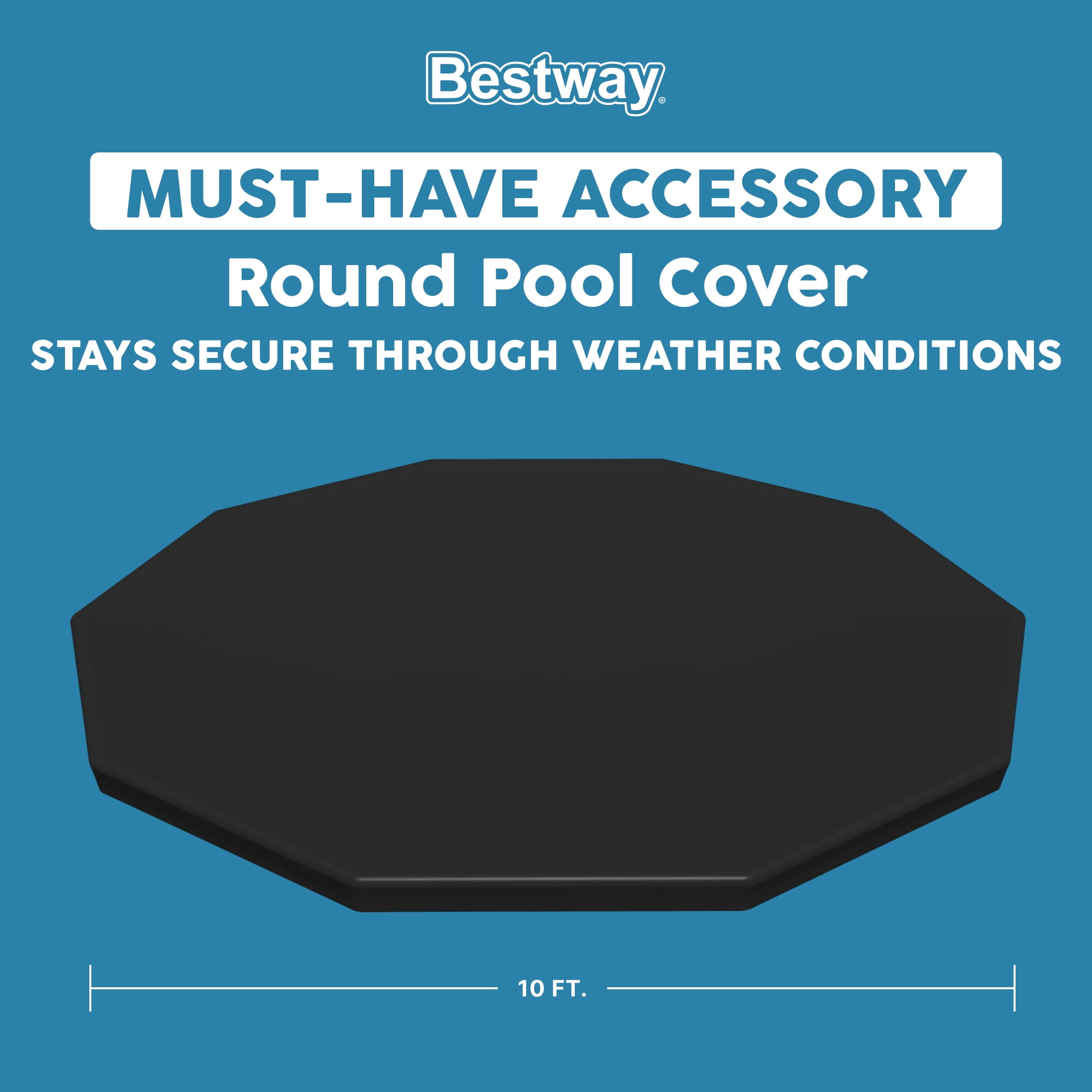Bestway Pool Cover for 10' Round Above-Ground Swimming Pools – Protection from Debris