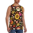 thumbnail image 2 of Daiia Sunflowers Mushrooms Printed Men's Tank Tops,Casual Soft Sleeveless Gym Muscle Shirts Bodybuilding Tee-X-Large, 2 of 8