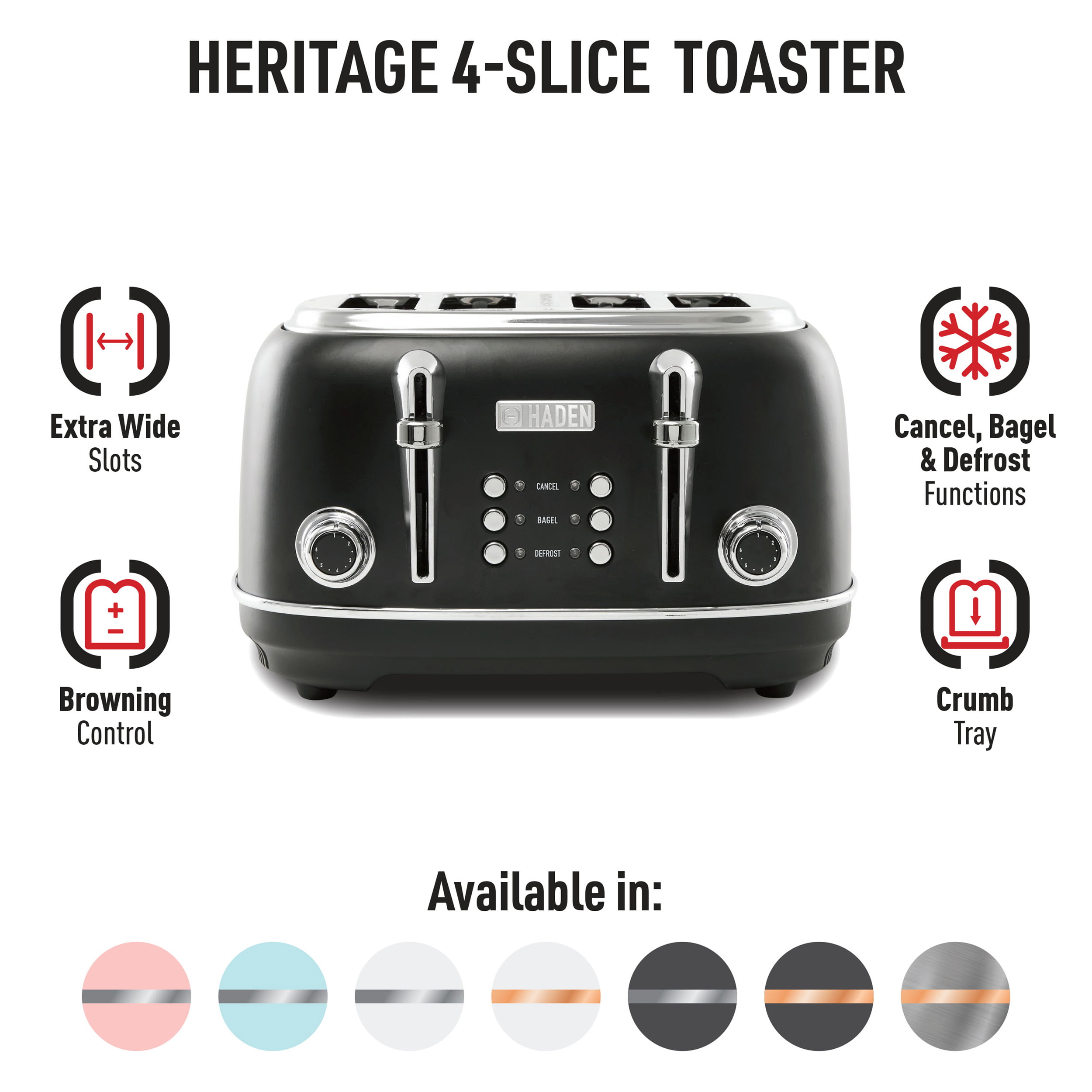 Heritage Steel & Copper 4-Slice Toaster – Hadenusa