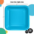thumbnail image 2 of Exquisite Turquoise Square Paper Plates, 7", 50 Count, Heavy Duty 350 GSM, Disposable Party Plates, 2 of 6