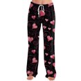 thumbnail image 4 of Womens Love Heart Pajama Pants Heart Print Soft Lounge Pants Relaxed Fit Wide Leg Heart Pj Pants Valentines Day Gifts, 4 of 6