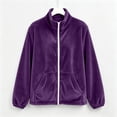 thumbnail image 6 of Gytharion Women's Velour Track Jackets Full Zip Stand Collar Velour Jackets Long Sleeve Solid Color Zip Up Jackets with Pockets, 6 of 6
