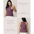 thumbnail image 5 of Kindred Bravely Ribbed Racerback Nursing Tank Top | Women's Sleeveless Breastfeeding Shirt (Burgundy Plum, 1X), 5 of 6