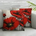 thumbnail image 3 of Nawypu  Poppy Flower Throw Pillow Cover Vintage Red Poppy Flower Decorative Pillowcase for Sofa and Bed Couch, 3 of 5