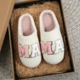 thumbnail image 2 of BERANMEY MAMA Bear Slippers for Women Warm Memory Foam Plaid Print Fuzzy Indoor Outdoor Non-Slip House Shoes for Women and Men, 2 of 9