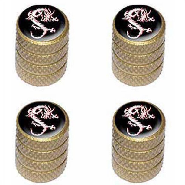 Dragon Black Tire Rim Wheel Aluminum Valve Stem Caps, Multiple Colors