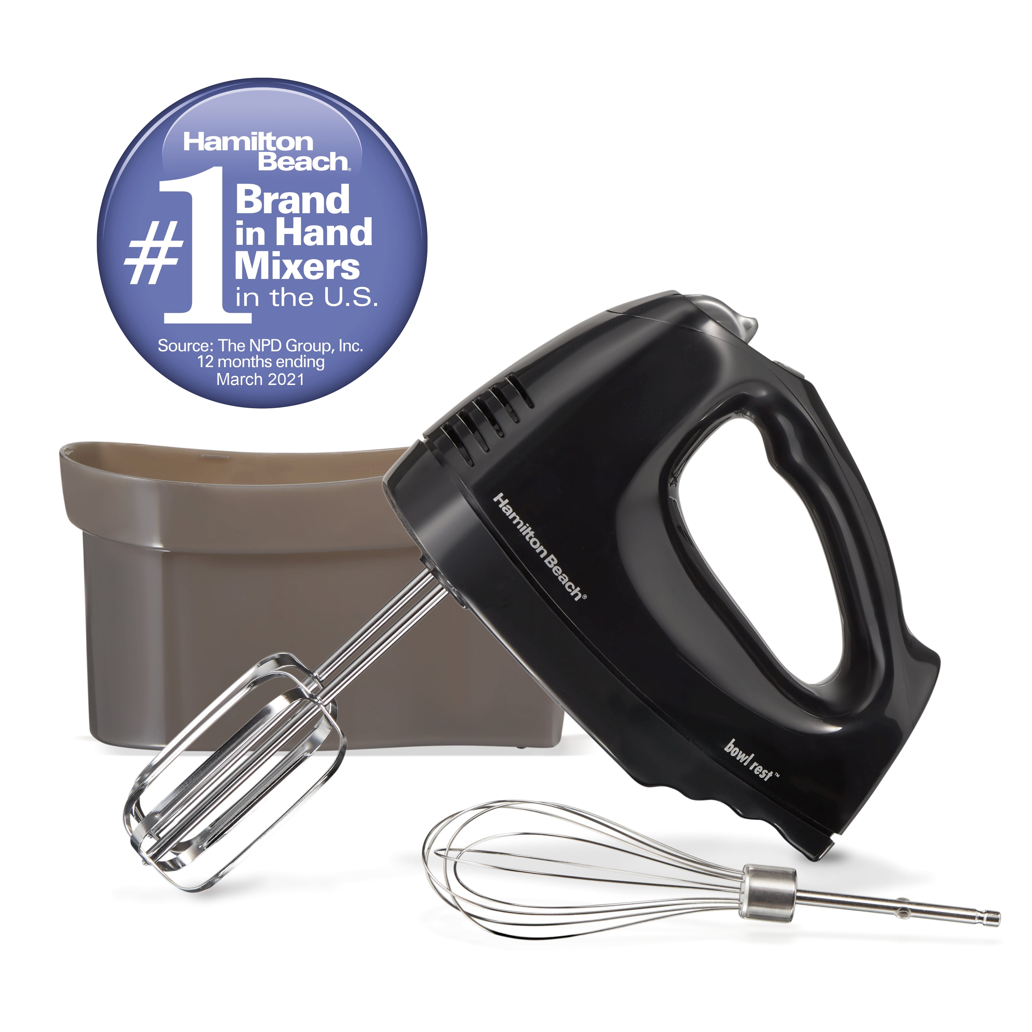 Hamilton Beach 6 Speed Electric Hand Mixer with Snap-On Case, 3