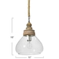 thumbnail image 2 of Creative Co-Op Distressed Mango Wood Ceiling Light, Brown and Natural, 2 of 9