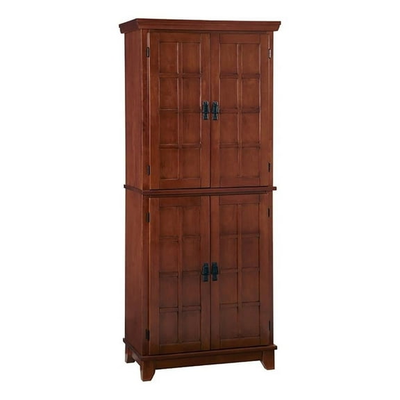 Bowery Hill Traditional 4-Door Wood Pantry in Cottage Oak Brown