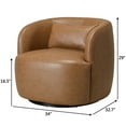 thumbnail image 2 of 34" Wide Swivel Faux Leather Armchair No Assembly Upholstered PU Leather Swivel Accent Chairs with Toss Pillow for Living Room Office Lounge (Camel, Single), 2 of 13