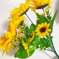 thumbnail image 6 of 11.8" Artificial Sunflowers Bouquet, Fall Decor, Silk Sunflowers Fake Yellow Flowers for Home Office Parties and Wedding Decoration, DIY Garden Craft Art Decor, 6 of 9