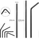 thumbnail image 2 of 600 Pcs Plastic Straws, Black Reusable Straws For Drinks From Bar Party Home, 22 Cm (calibre 6 Mm) 26-27s, 2 of 5