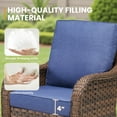 thumbnail image 5 of PARKWELL Outdoor 360° Swivel & Glider Wicker Chairs Set with Footrests, 5-Piece All-Weather Rattan Patio Conversation Furniture Set with Cushions for Porch Deck Backyard, Blue, 5 of 12