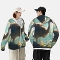 thumbnail image 2 of KLL Majestic Ostrich In Forest Print Men's Women’s UPF 50+ Sun Protection Outdoor Hoodie Jacket Long Sleeve Fishing Hiking Performance Shirt- Medium, 2 of 5