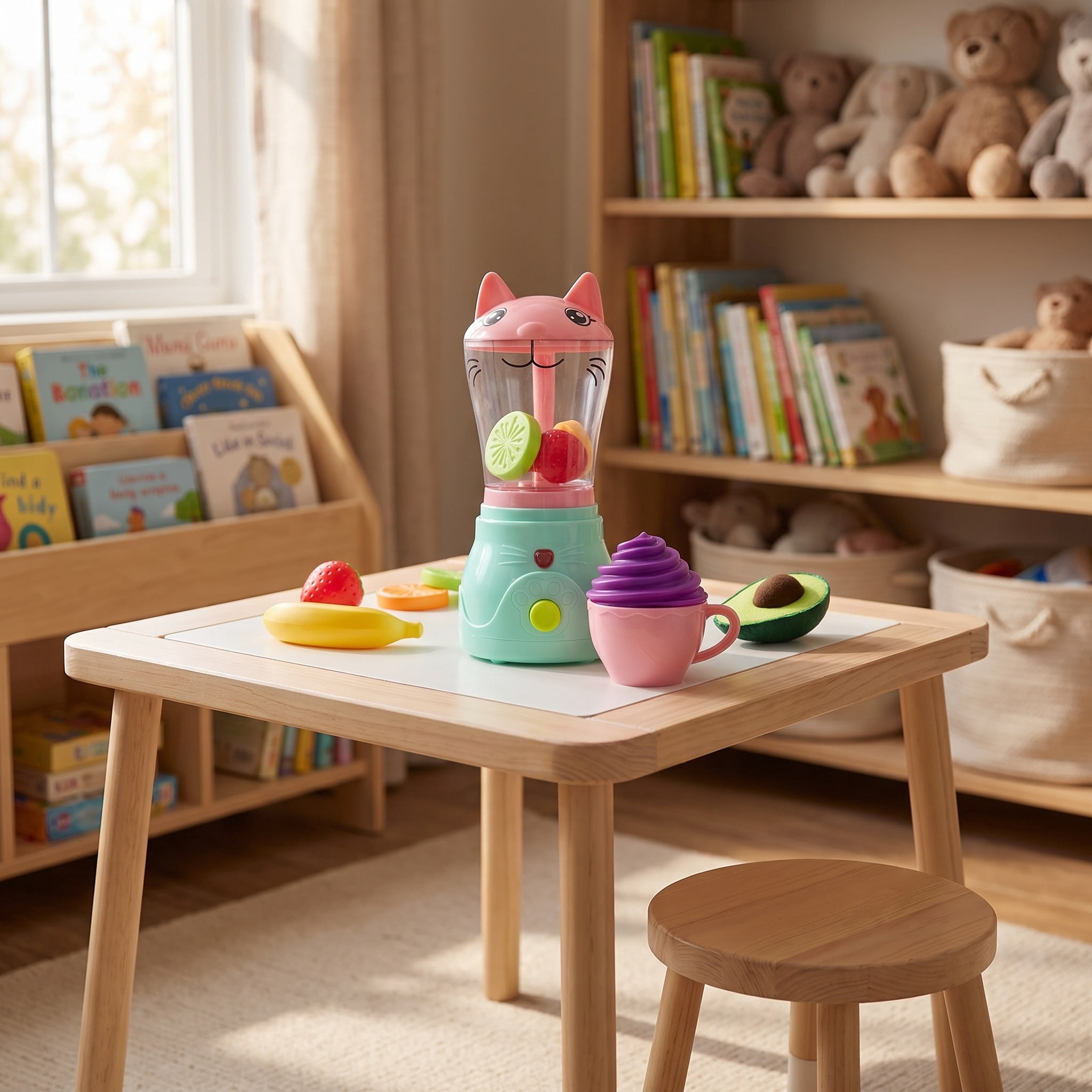 Kid Connection Kitty Smoothie Maker Pretend Play Set, 7 Pieces
