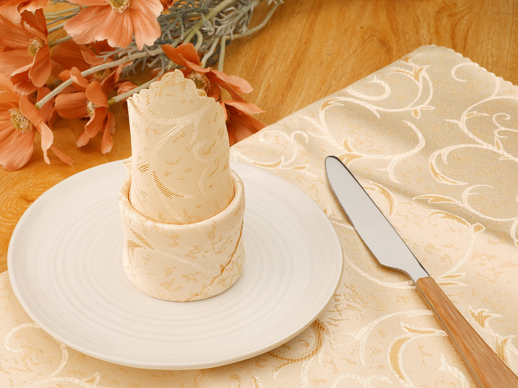 Unique Bargains 6 Pack Cocktail Napkins Great Napkins for Dinner Wedding Restaurant Party Gold