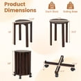 thumbnail image 3 of Costway Stackable Stools Set of 4 with Rolling Base, Locking Casters for Kitchen Apartments Walnut, 3 of 10