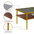 thumbnail image 4 of Leumius Rectangle Coffee Table with Tempered Glass top and Golden Legs, Modern Table for Living Room Home Office Studio, 4 of 9