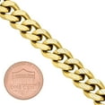 thumbnail image 2 of 11mm 14k Yellow Gold Plated Flat Miami Cuban Link Chain Necklace, 24 inches, 2 of 7