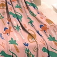 thumbnail image 3 of Pink Colorful Dinosaurs Pattern Blanket,Comfortable Soft Lamb Wool Throw Blanket,All Season,Warm Lightweight Blankets for Sofa Bed Couch Living Room Chair,30"x40", 3 of 4