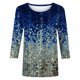 thumbnail image 3 of Moda mujer cuello redondo 3/4 manga camiseta otoño estampado blusa Tops sudadera Fridja  czfsfas1892, 3 of 4
