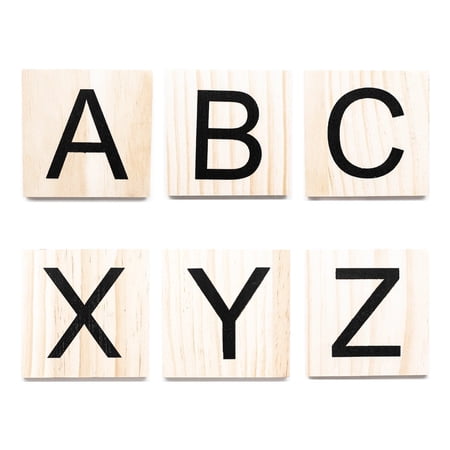 Stiles 26 Letter Tile Bundle, Wooden Crossword Wall Letters for Living Room, Dining Room, Kitchen, or Bedroom, 3.5 Inch, Letters A-Z