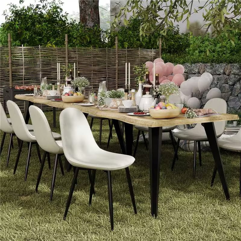 Homy Casa Reception Chair Set of 4 , Modern Seating for Office, Conference Rooms,Dining Room, Beige