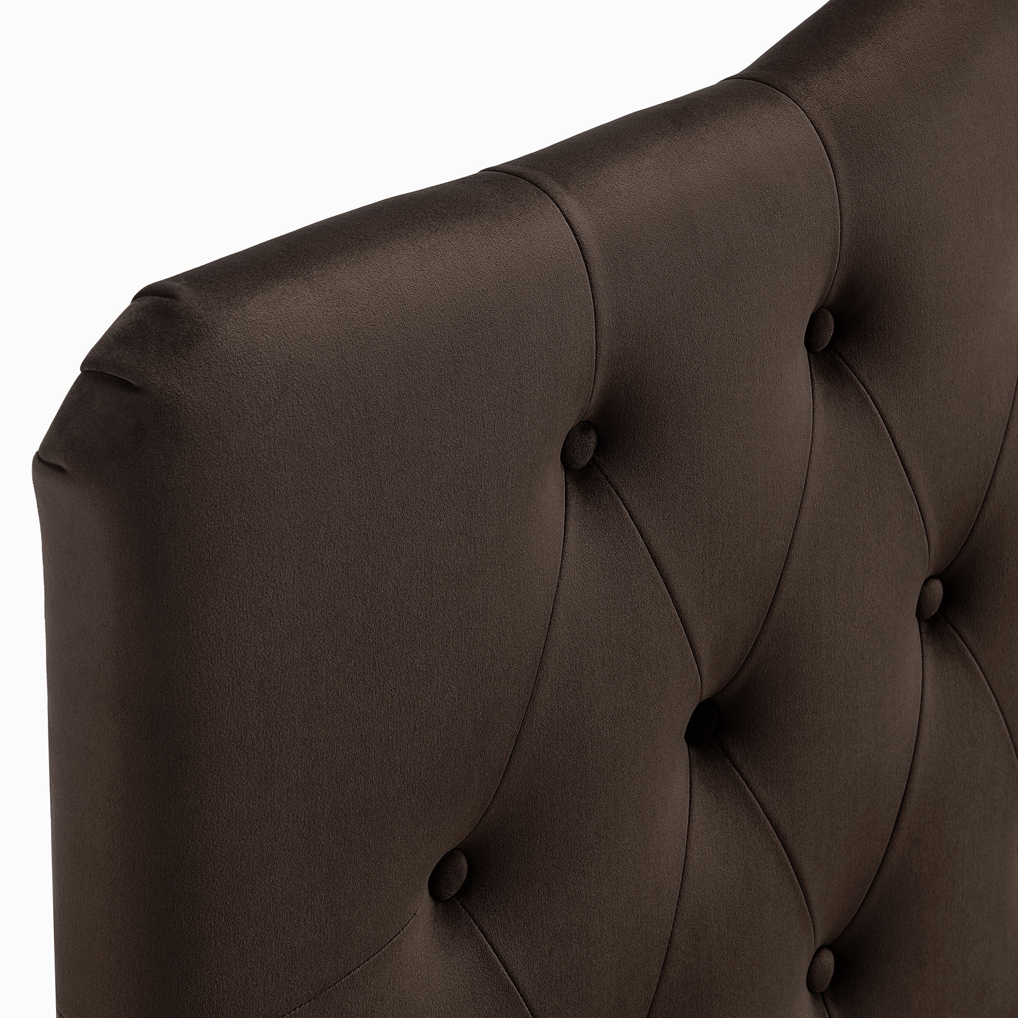 Annabel Stain-Resistant Performance Velvet Queen Headboard in Chocolate Brown
