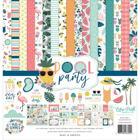 UPC: 0787790437024 | Echo Park Paper Company Pool Party Collection Kit Paper 12-x-12-Inch