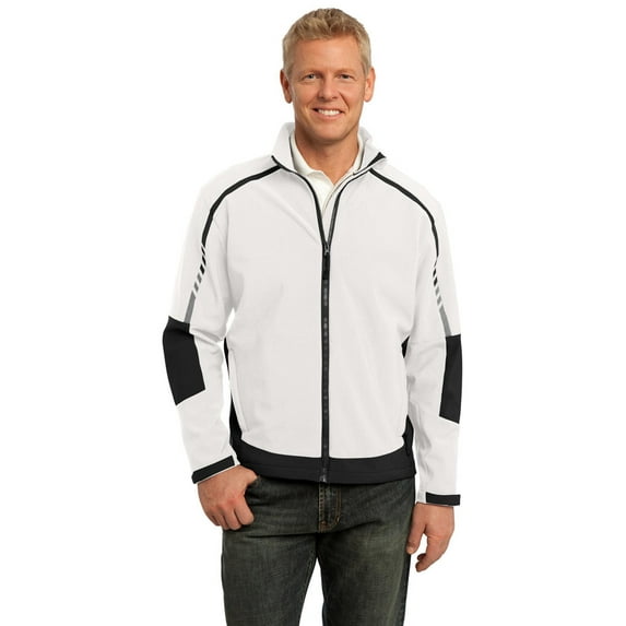 Port Authority J307 Men's Embark Soft Shell Jacket - Sea Salt White/Deep Grey - L