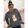 thumbnail image 2 of Cute Shiba In Box Sweatshirt Women -Image by Shutterstock, Female x-Large, 2 of 4
