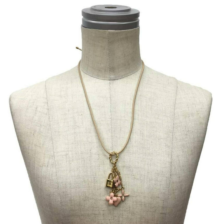 Women's Louis Vuitton Necklace With Hanging Charms & Lv Monogram Earrings