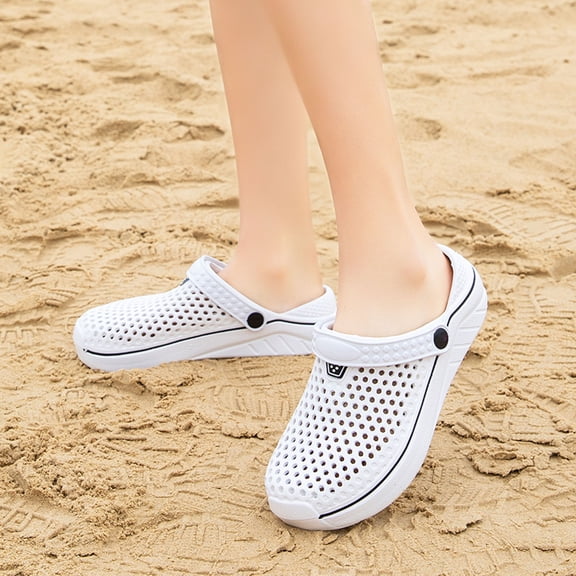 Men Slipper Solid Clogs Lightweight Eva Casual On Clogs Clogs Men Women Lightweight Garden Shoes Mules Unisex Garden Clogs Sandals White CN:37/US:6.5